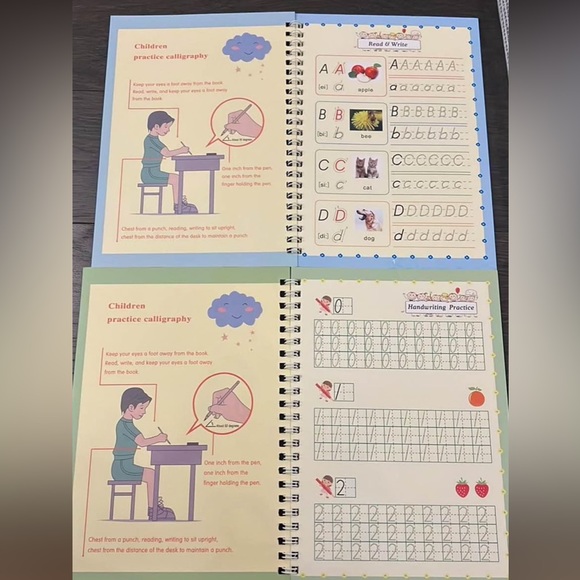 (New) 4 Pack Reusable Handwriting Practice Copybook for preschool - Picture 3 of 3